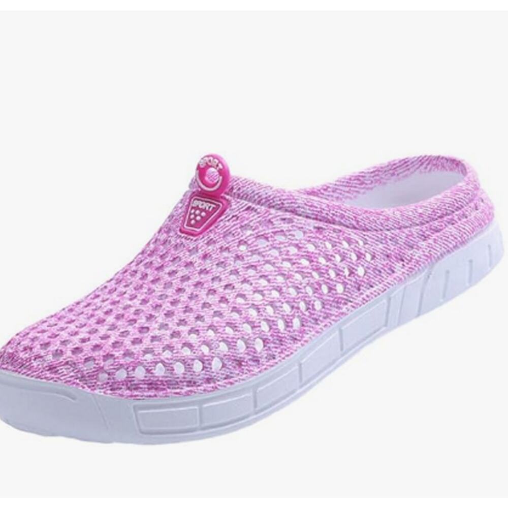 Unisex House/Garden Clogs, Pink/Fuchsia – Non‑Slip Breathable Sandals – Size 10